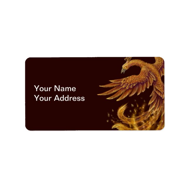 Phoenix-Vogellabel Adressaufkleber (Vorne)