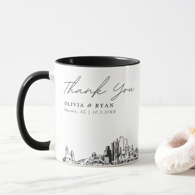 Phoenix Wedding Custom Personalisiert Coffee Tasse (Mit Donut)