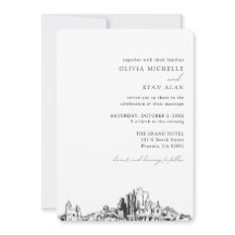 Phoenix Wedding Elegant Skyline Einladung