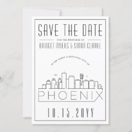 Phoenix Wedding Stylized Skyline Save the Date Einladung