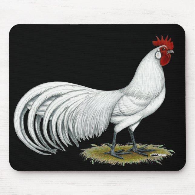 Phoenix: Weißer Rooster Mousepad (Vorne)