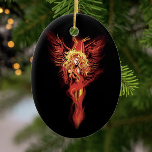 Phoenix Woman Keramik Ornament