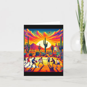 Phoenix Wüsten-Sonnenuntergang Basketball_ Hitzewe Karte