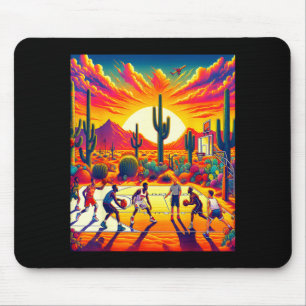 Phoenix Wüsten-Sonnenuntergang Basketball_ Hitzewe Mousepad