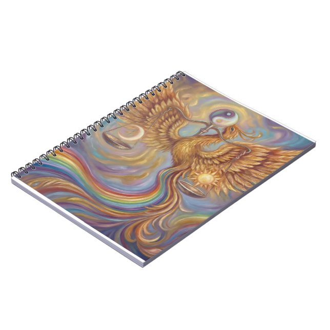 Phoenix Yin Yang Balance Notizbuch Notizblock (Linke Seite)