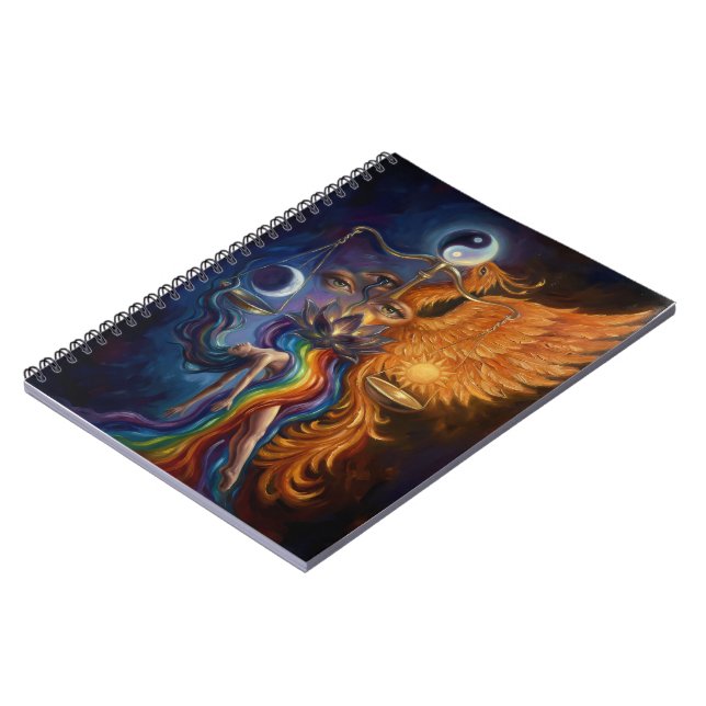 Phoenix Yin Yang Balance Notizbuch Notizblock (Linke Seite)