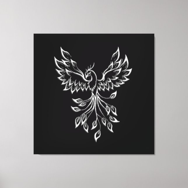 Phoenixanstiege auf schwarz leinwanddruck (Vorderseite)