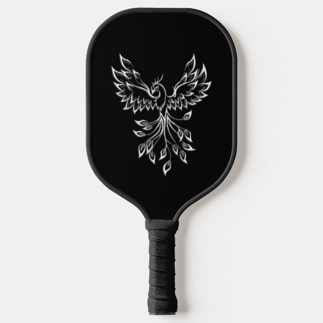 Phoenixanstiege auf schwarz pickleball schläger (Vorderseite)