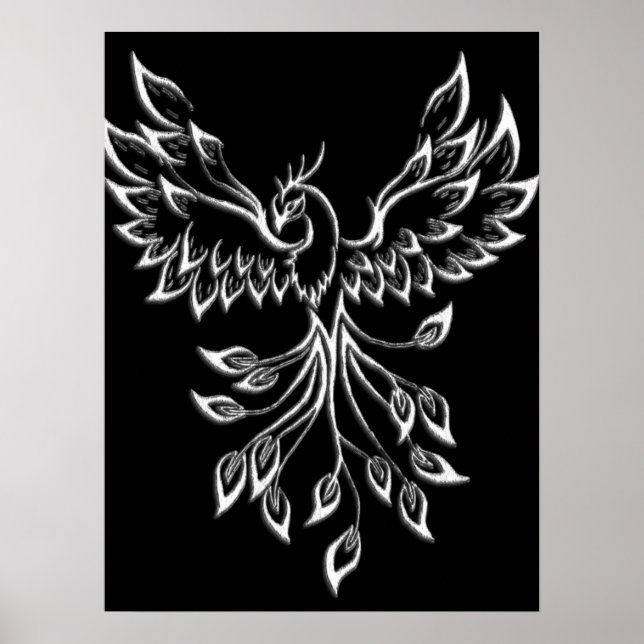 Phoenixanstiege auf schwarz poster (Vorne)