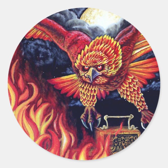 Phoenixflug Runder Aufkleber (Vorderseite)