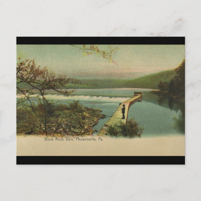 Phoenixville PA Black Rock Dam Postkarte (Vorderseite)