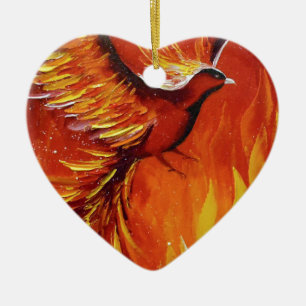 Phoenixvogel Keramik Ornament