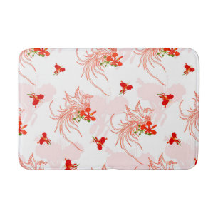 Phoenixvogel und Phoenix-Blume Nahtloses Muster Badematte