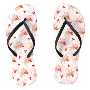 Phoenixvogel und Phoenix-Blume Nahtloses Muster Flip Flops