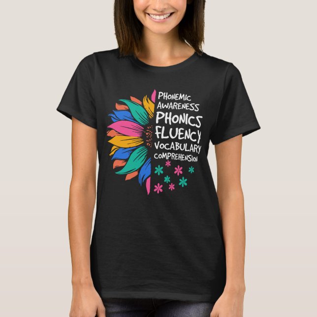 Phonämisches Bewusstsein der Sonnenblumen Phonics  T-Shirt (Vorderseite)