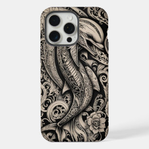 Phone Bone Scrimshaw Delfin iPhone 15 Pro Max Hülle