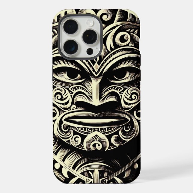 Phone Bone Scrimshaw Tiki iPhone Case Hülle (Rückseite)