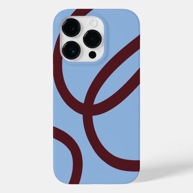 Phone Case – Burgundy Lines on Blue (Rückseite)