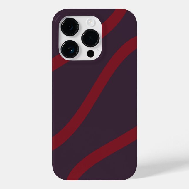 Phone Case – Burgundy Lines on Dark Violet (Rückseite)
