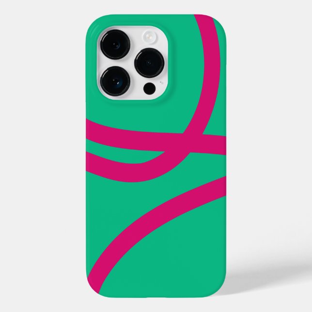 Phone Case – Pink Lines on Green (Rückseite)