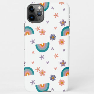 Phone Case – Rainbow and Flowers Cute Design iPhone 11Pro Max Hülle