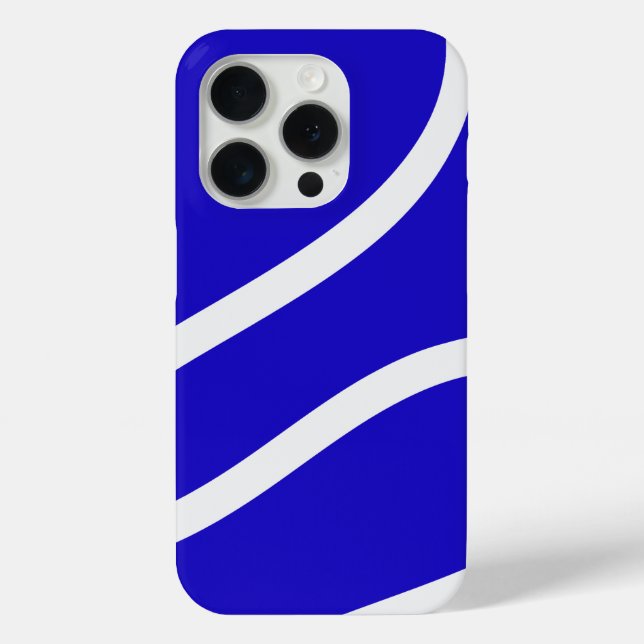 Phone Case – White Lines on Blue (Rückseite)