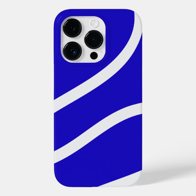 Phone Case – White Lines on Blue (Rückseite)