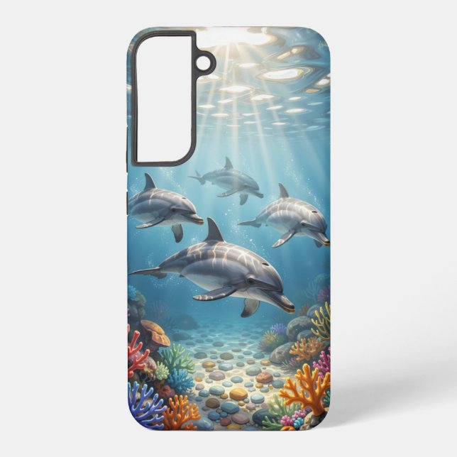 Phone Case with dolphins. Samsung Galaxy Hülle (Rückseite)
