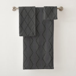 Phone Cords Bath Towels (Gray & Black) Badhandtuch Set
