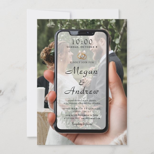 Phone Lock Screen Wedding Invitation (Vorderseite)