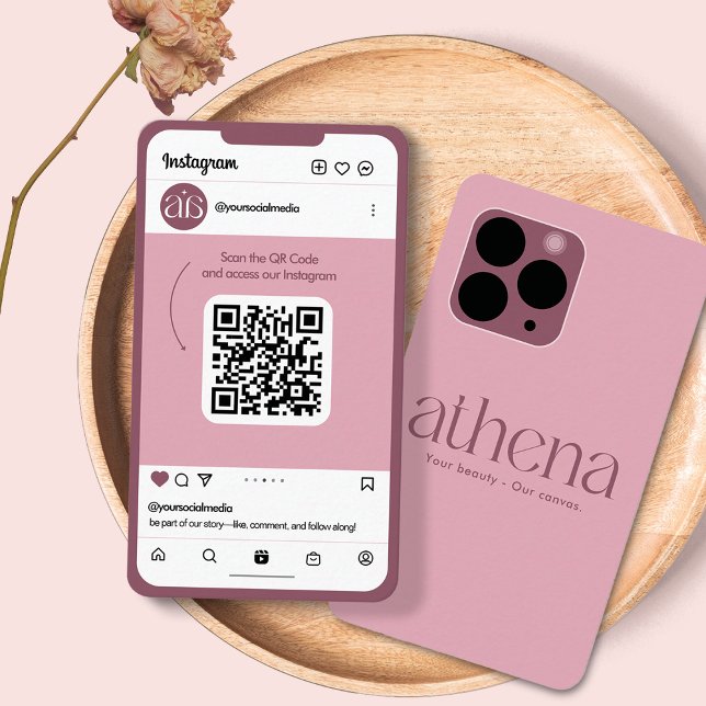 Phone Pink Instagram Visitenkarte (Von Creator hochgeladen)