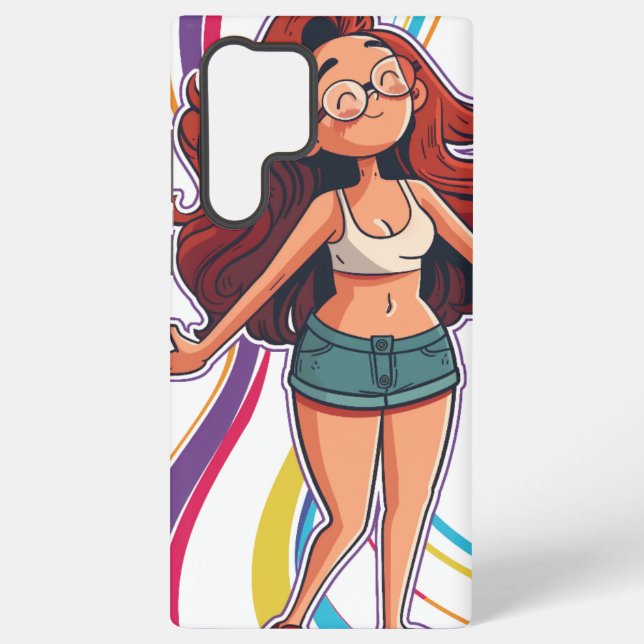Phonecase mit einem glücklichen Mädchen darauf, fa Samsung Galaxy Hülle (Rückseite)