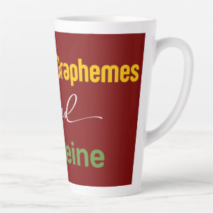 Phoneme Graphemes und Coffeine Funny Reading zurüc Milchtasse
