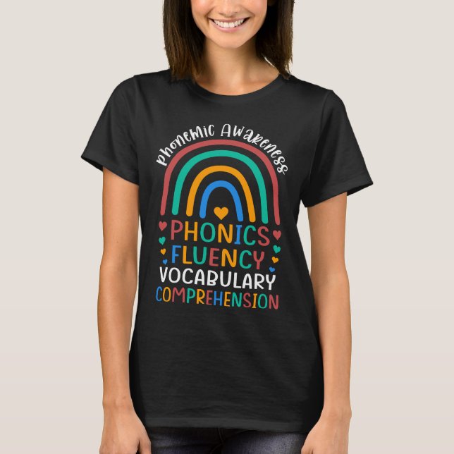 Phonemic Awareness Phonics Fluency Vokabular T-Shirt (Vorderseite)
