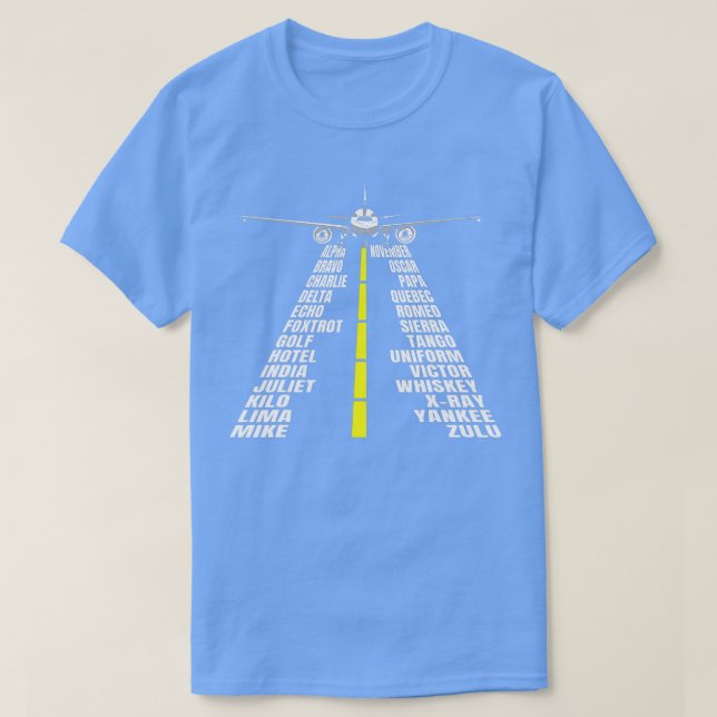 Phonetic Alphabet Aircraft Pilot Flugzeug Aviator  T-Shirt (Design vorne)