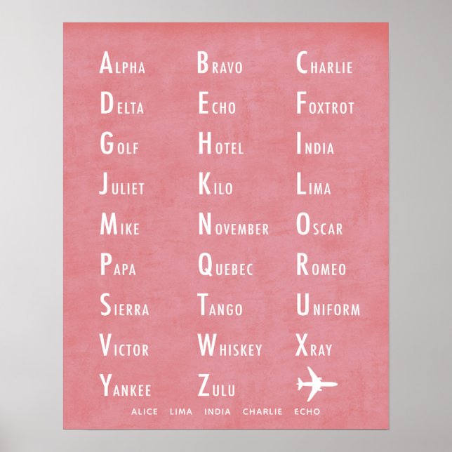 Phonetic Alphabet Individuelle Name pony pink Poster (Vorne)