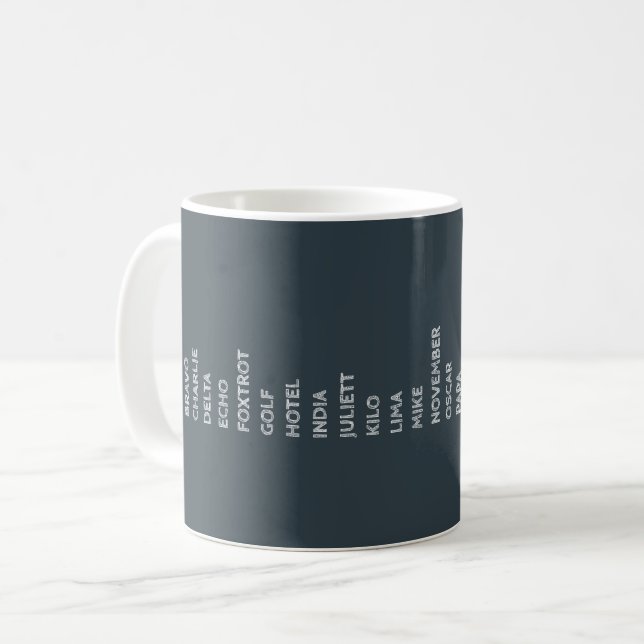 Phonetic Alphabet NATO A Z Signal Reference Kaffeetasse (Vorderseite Links)