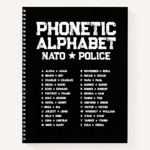 Phonetic Alphabet NATO ★ Polizei — Schwarz Taktisc Notizbuch