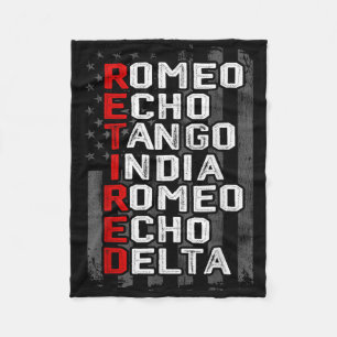 Phonetic Alphabet Remüde Veteran American Flag Mi Fleecedecke