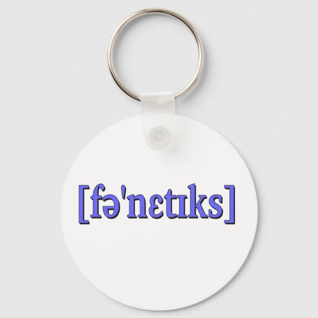Phonetik in IPA. Blau Schlüsselanhänger (Vorderseite)