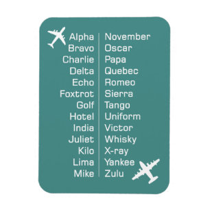 Phonetische Alphabet-Erinnerung mit Flugzeugen Magnet