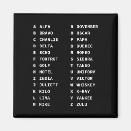 Phonetischer Alphabet Code Diagramm Klassisch Schw Magnet