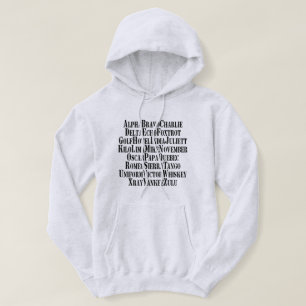 PHONETISCHES ALPHABET / CODEWORTE HOODIE