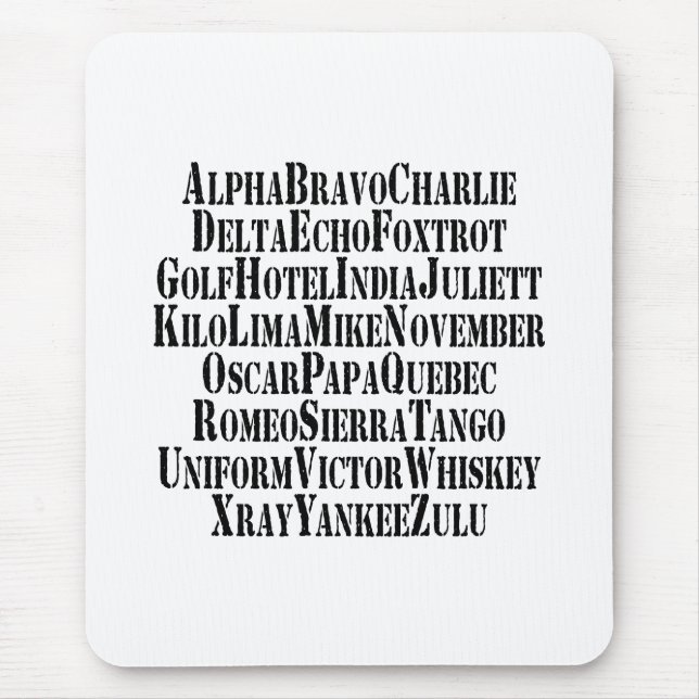 PHONETISCHES ALPHABET / CODEWORTE MOUSEPAD (Vorne)