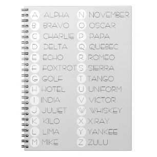 Phonetisches Alphabet-Notebook Notizblock