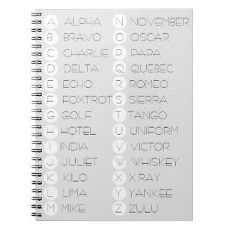 Phonetisches Alphabet-Notebook Notizblock