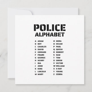 Phonetisches Alphabet Polizei Einladung