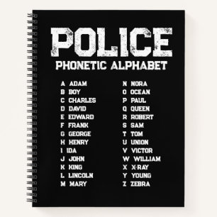 Phonetisches Alphabet Polizei Notizbuch Adam-Zebra