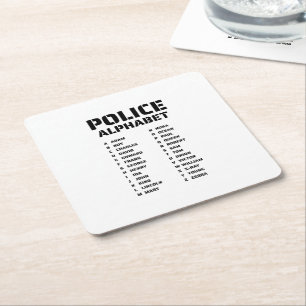 Phonetisches Alphabet Polizei Rechteckiger Pappuntersetzer