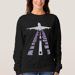 Phonetisches Flugzeug-Abc-Track für Airline-Pilot Sweatshirt